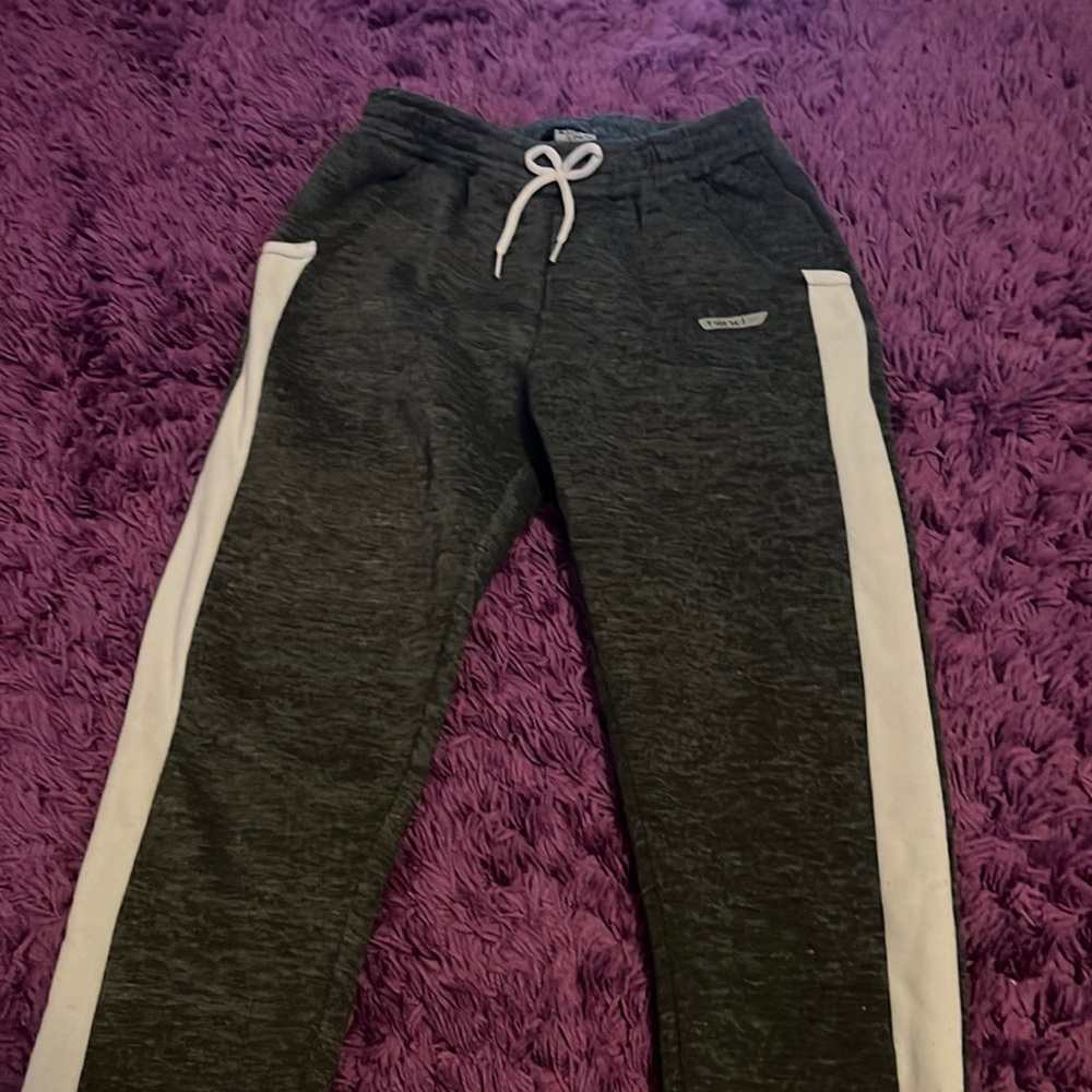 Gray and white kids sweatpants